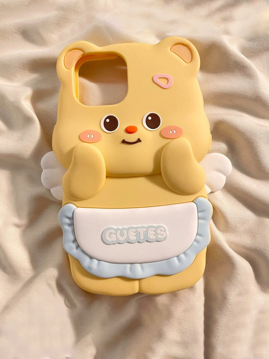 Cute 3D Angel Butter Bear Soft Shell Phone Case
