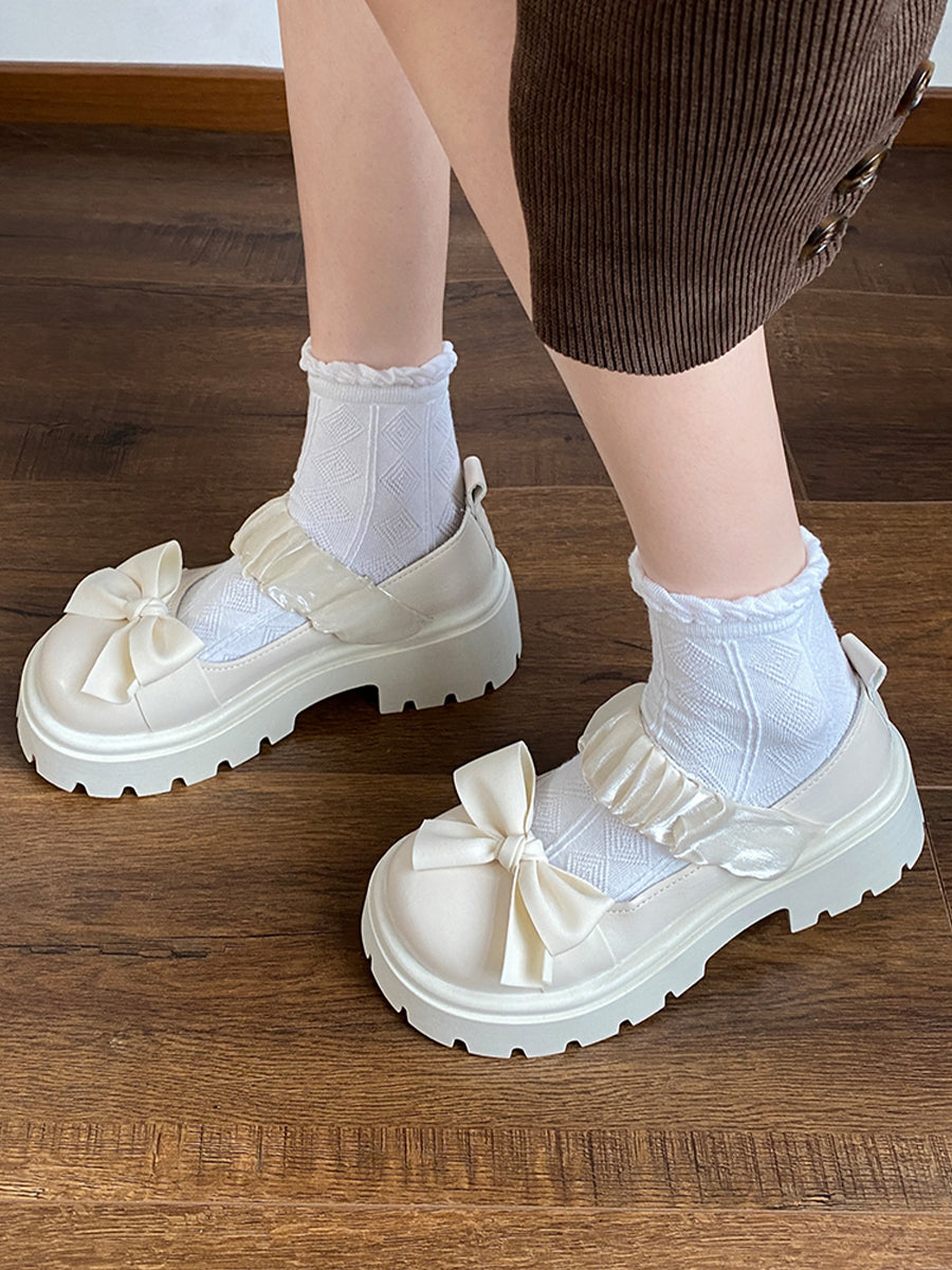 Lolita Kawaii Ankle Strap Bow Prom Heels Pumps