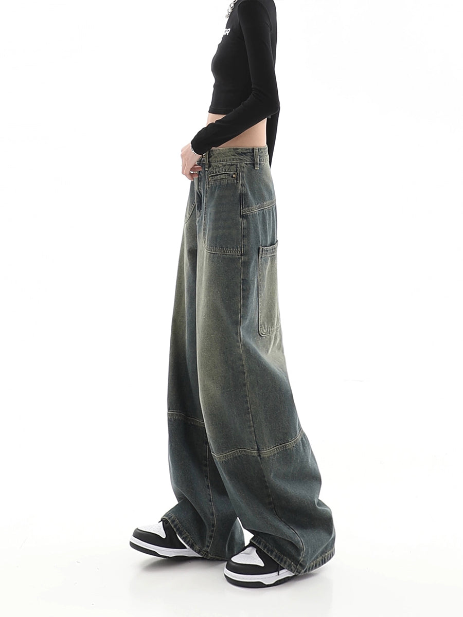 Vintage Relaxed Fit Grey Denim Jeans
