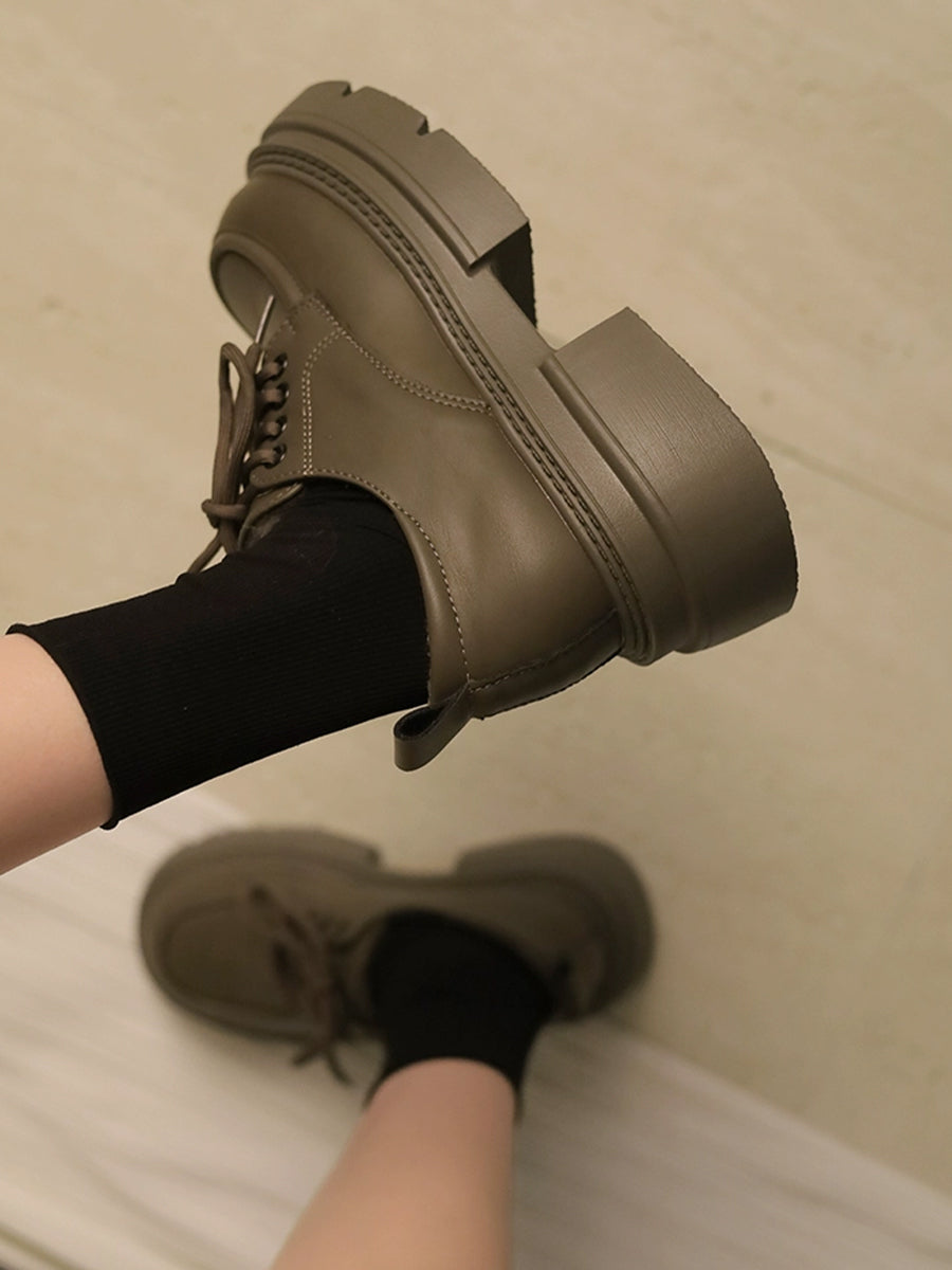 Chunky Heeled Lace-up Pumps