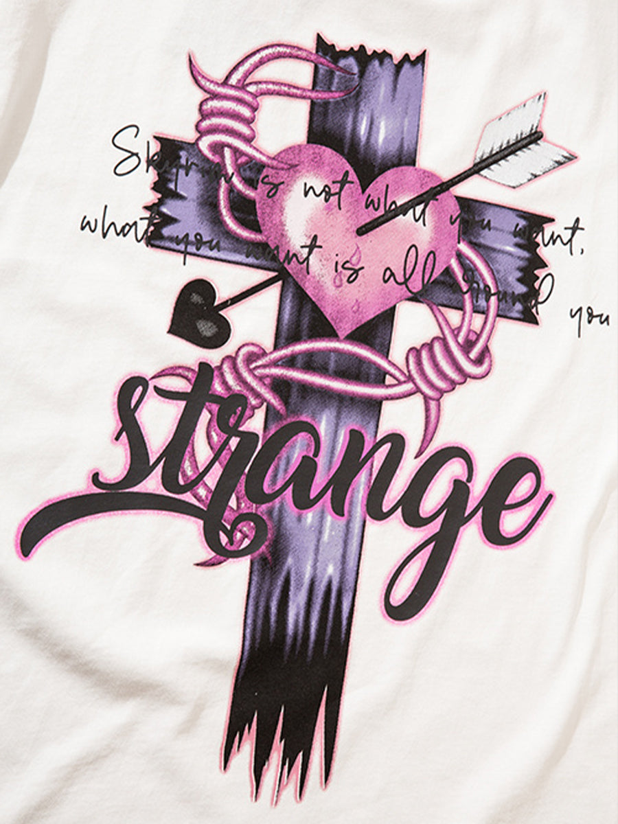 Love Cross Oversize Short Sleeve Top