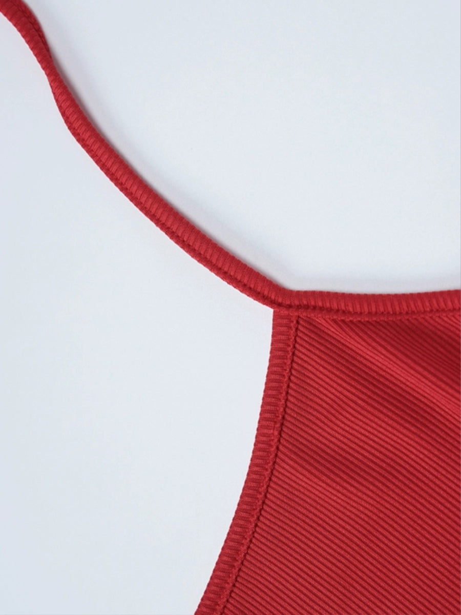 Sexy Slim Strappy Back Bodysuit with Belt
