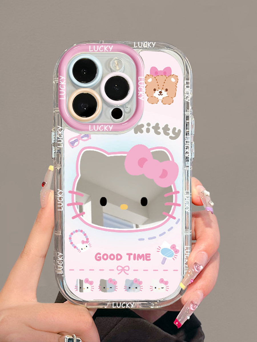 Cute Cat Pink Mirror Drop-proof Phone Case