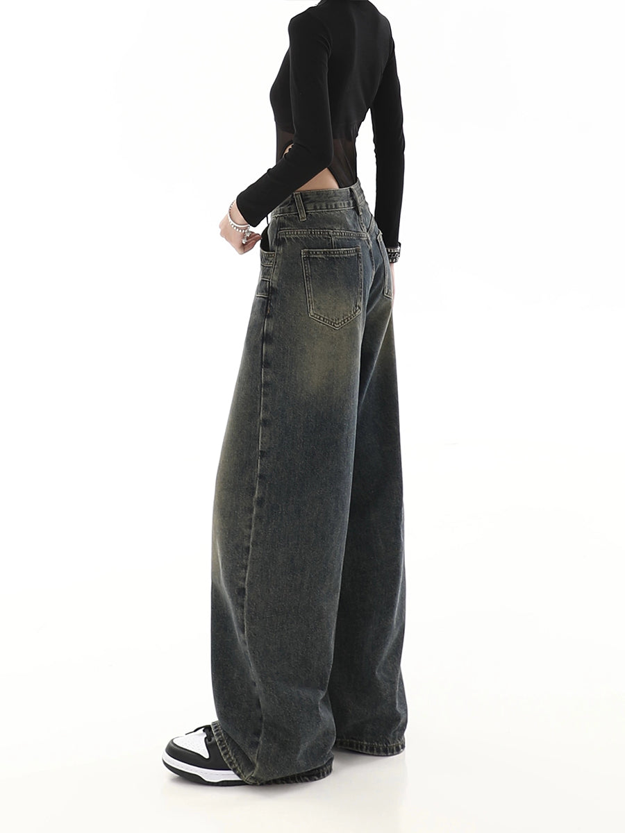 Vintage Loose Fit Grey Denim Jeans