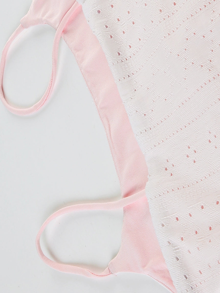 Fake Two Piece Bow Tie Cami Top