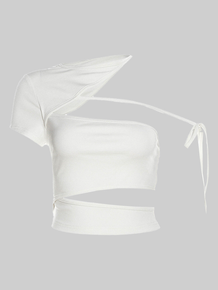 Irregular Neck Tie Top