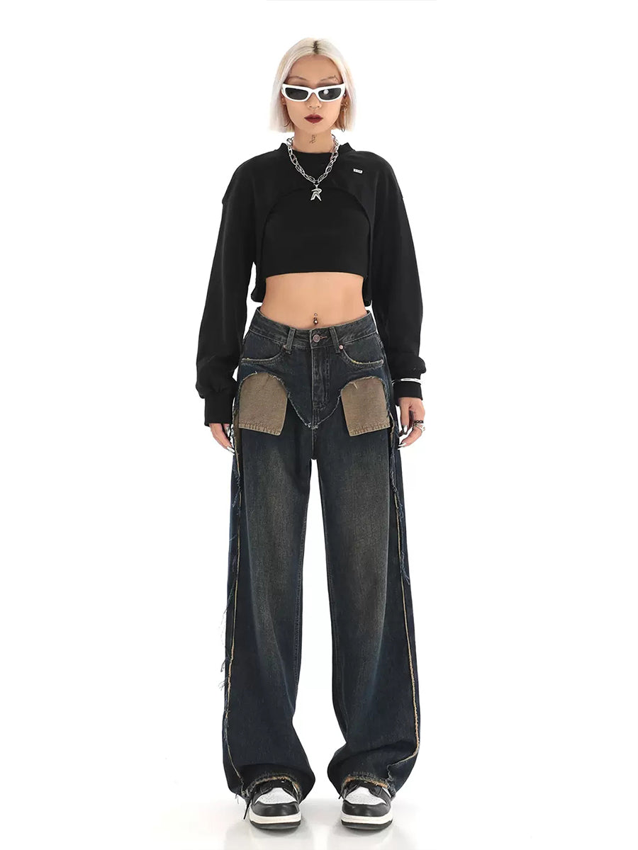 Vintage Straight Leg Jeans Cargo Pants