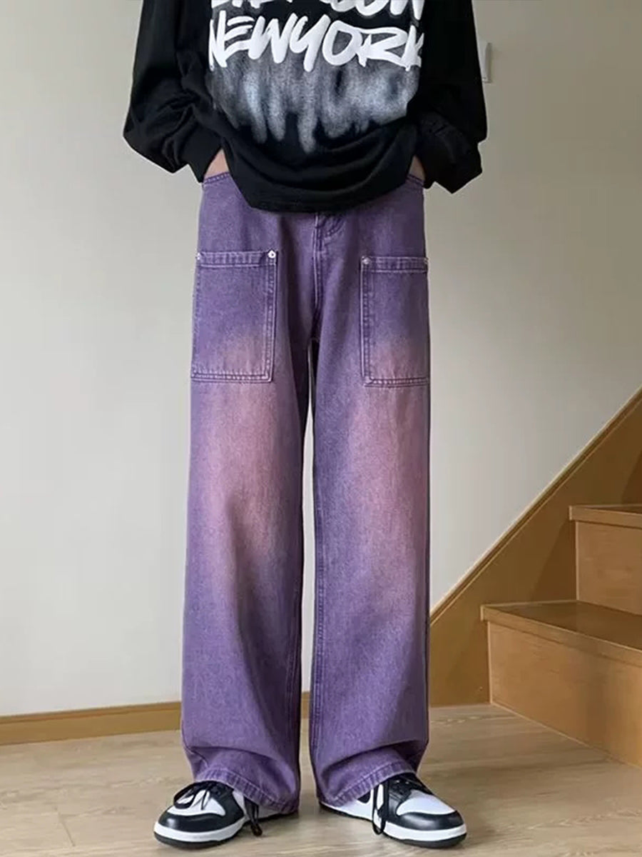Purple High Waisted Loose Jeans