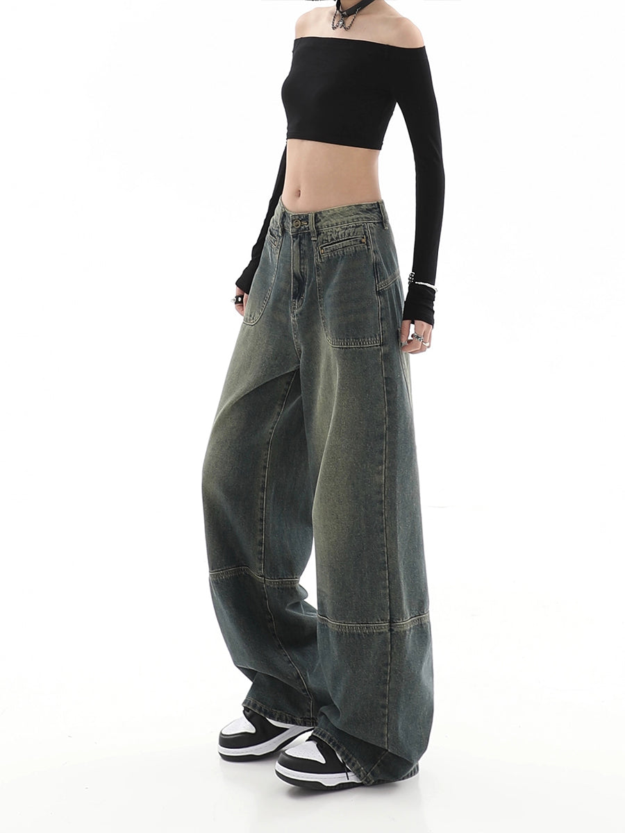 Vintage Relaxed Fit Grey Denim Jeans