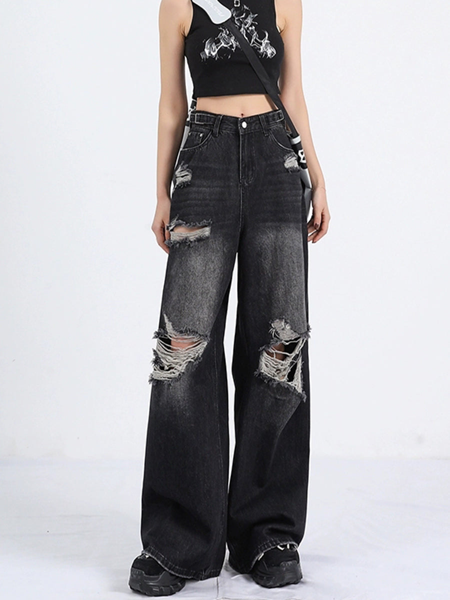 Black Denim High Waist Jeans