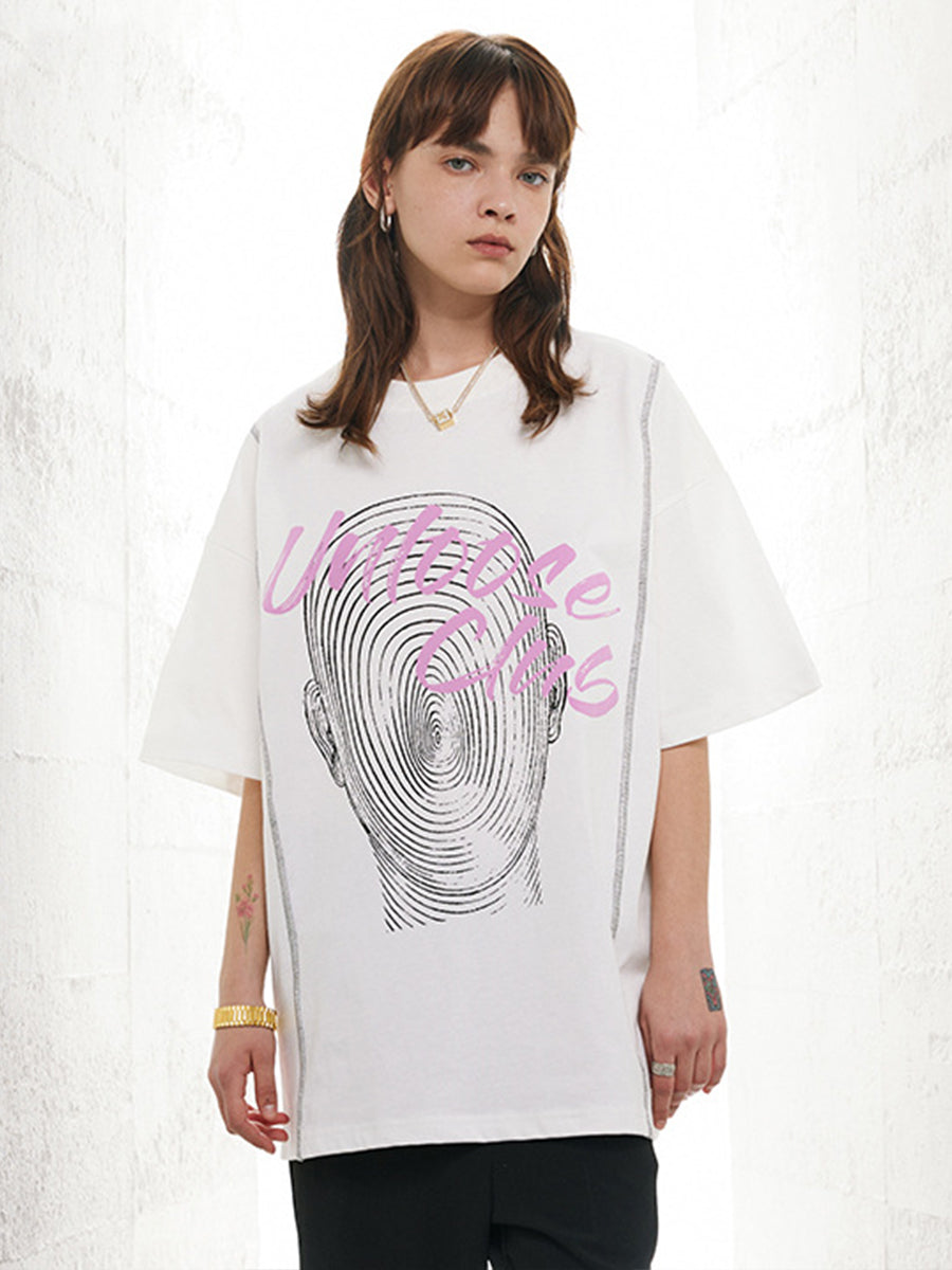 Reversible Print Oversized T-Shirt Top