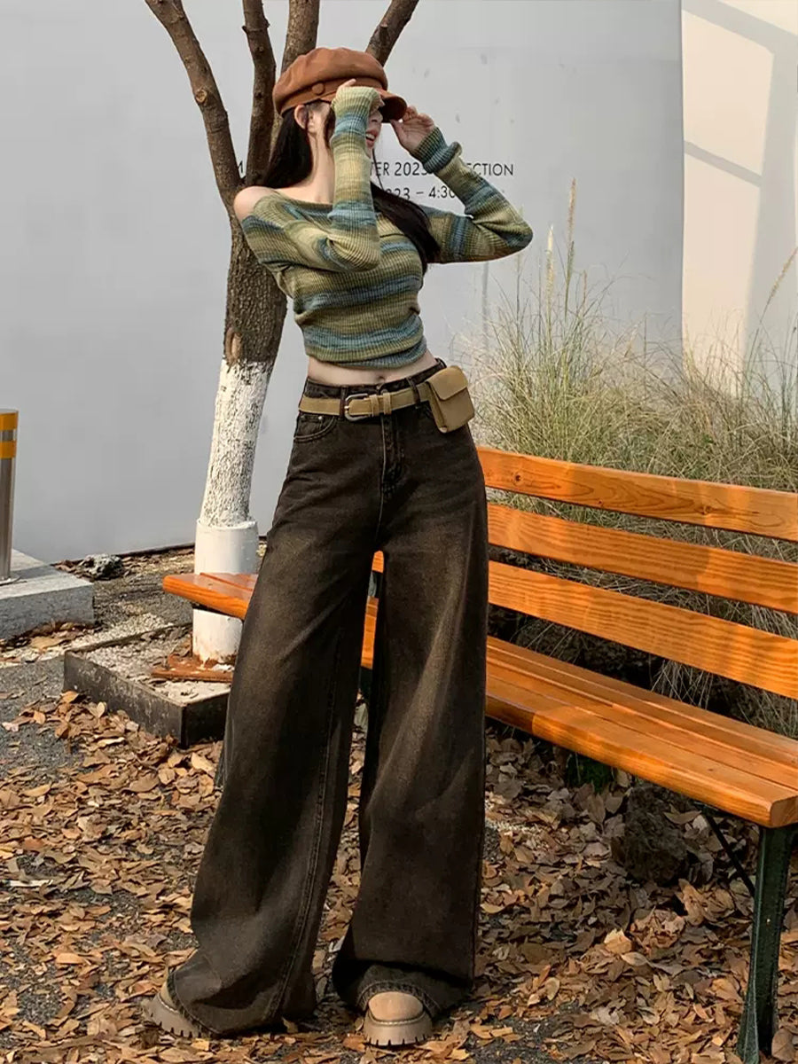 Vintage '90s Brown Straight Relaxed Legs Jeans
