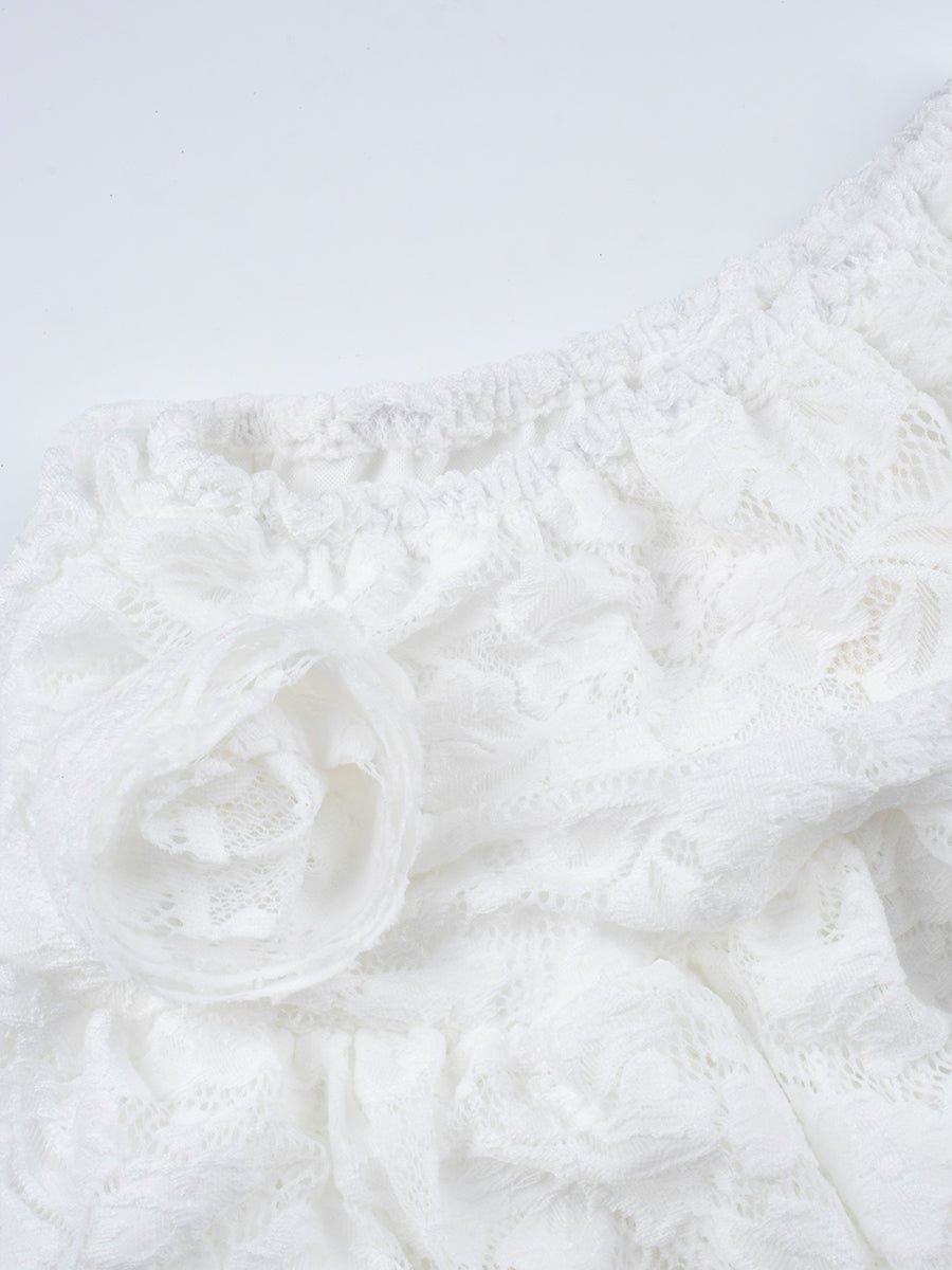 Multi Layered Lace Irregular Skirt with Lining