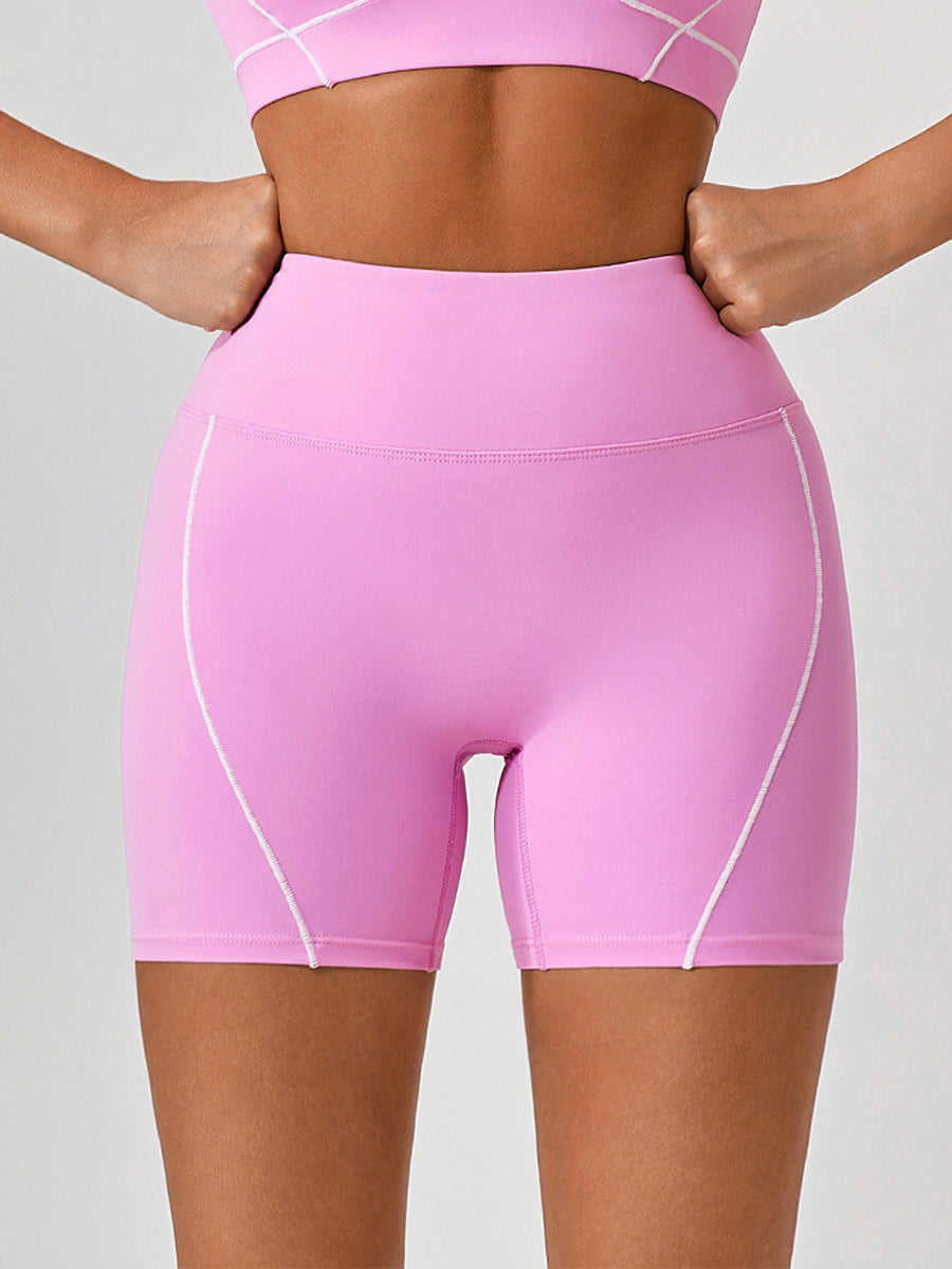 2pcs Fitness Yoga Suit Gym Outfits Sports Set Plain Tank with Chest Pads and Shorts and Pants
