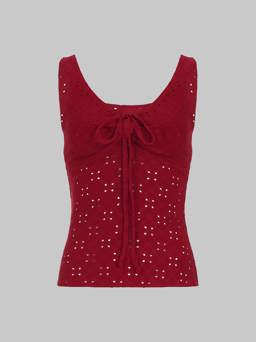 Crush Lace Motif Tiered Crop Top