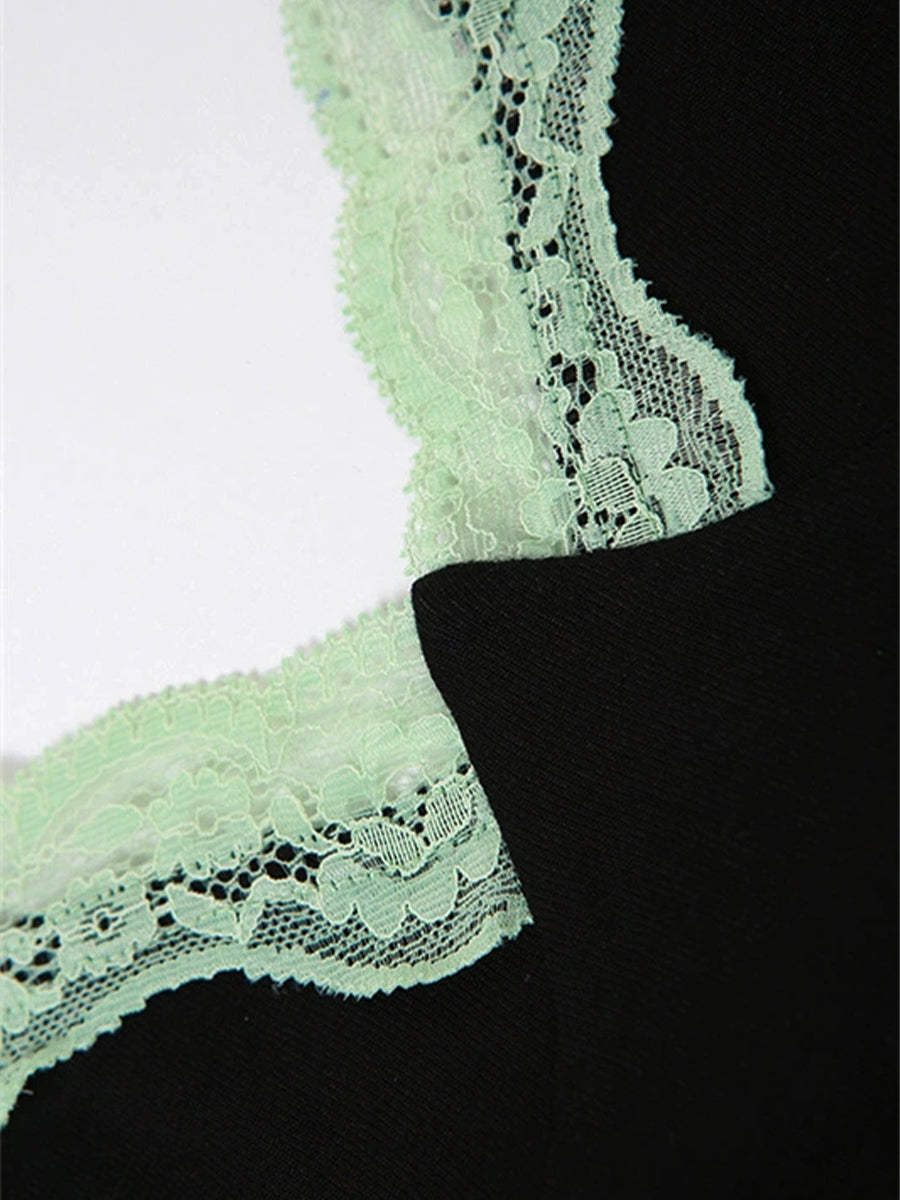 Patchwork Lace Stretch Cami Top