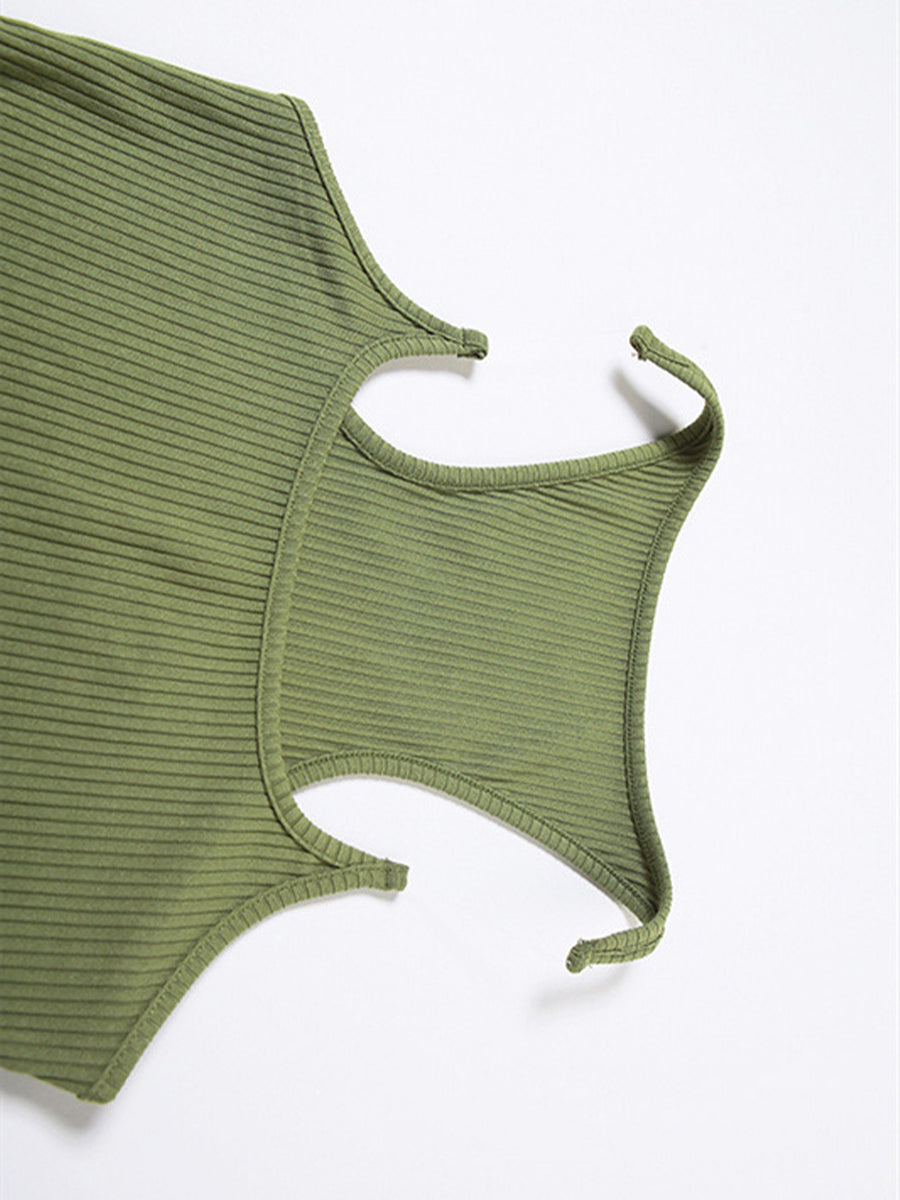 Clear Strap Knitted Cami Top