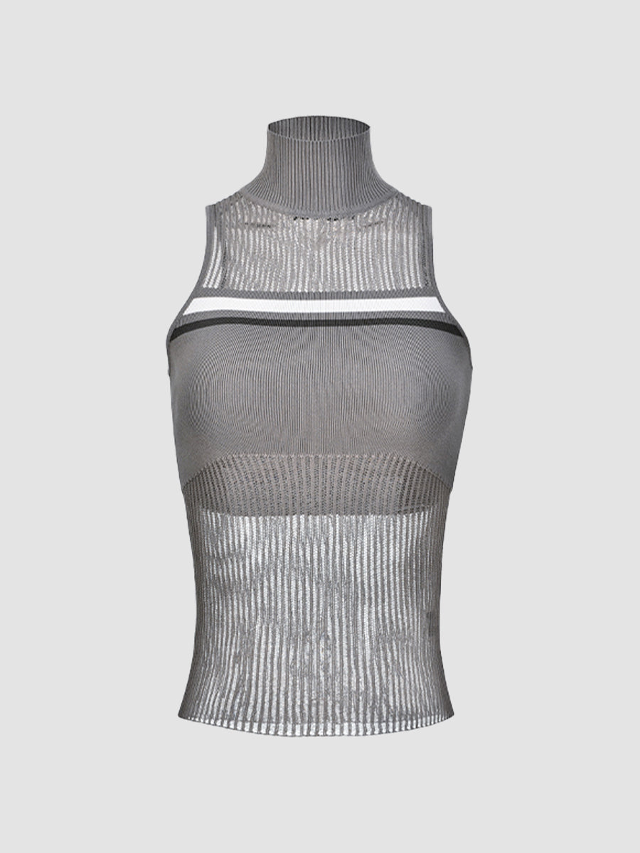 Striped Knit Slim Tank Top