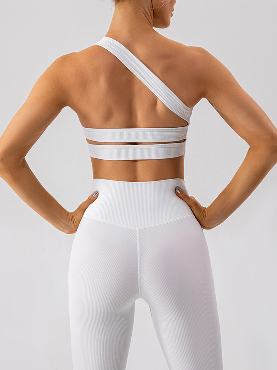 2pcs Sleeveless Halter Skin-Friendly Sports Set Workout Set Fitness Yoga Suit with Chest Pads
