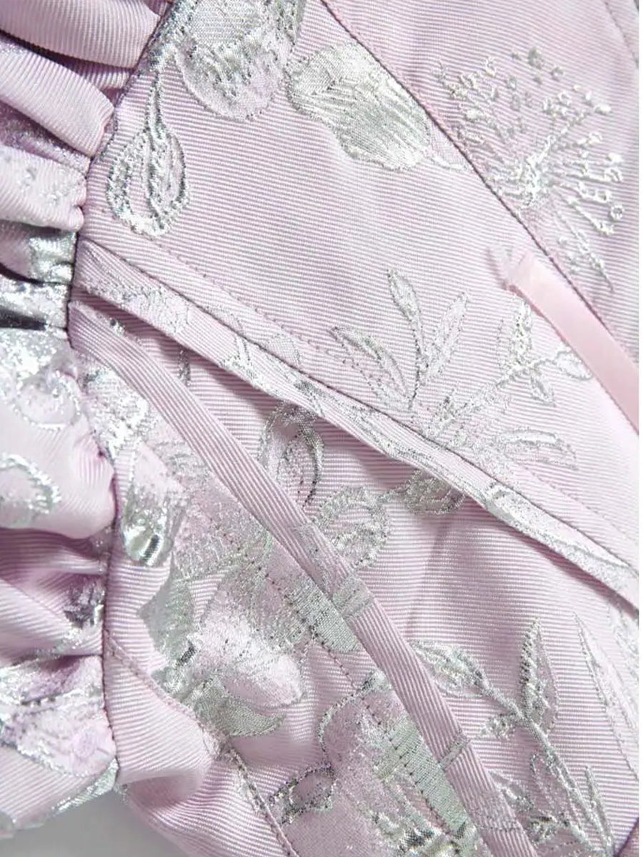 Pink Barbie Shiny Silk Puffy Tube Dress