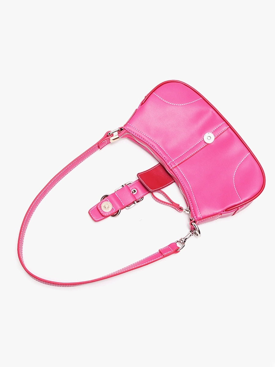 Vintage Frosted Pink Baguette Handbag