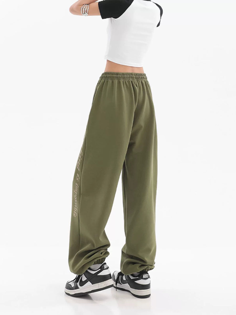 Printed Straight Leg Panel Sweatpants Pants