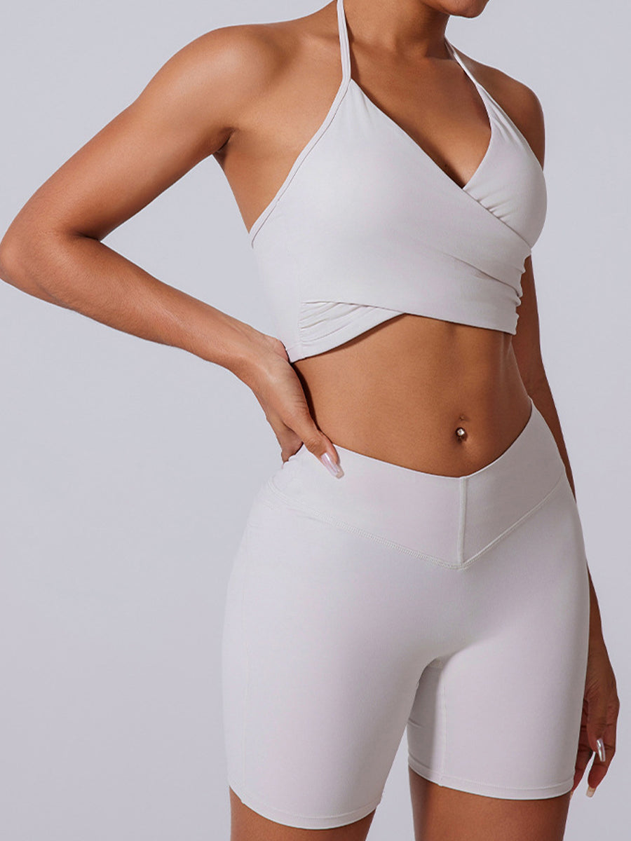 2pcs Sports Bras and Shorts Skin-Friendly Sports Set Workout Set Fitness Yoga Suit