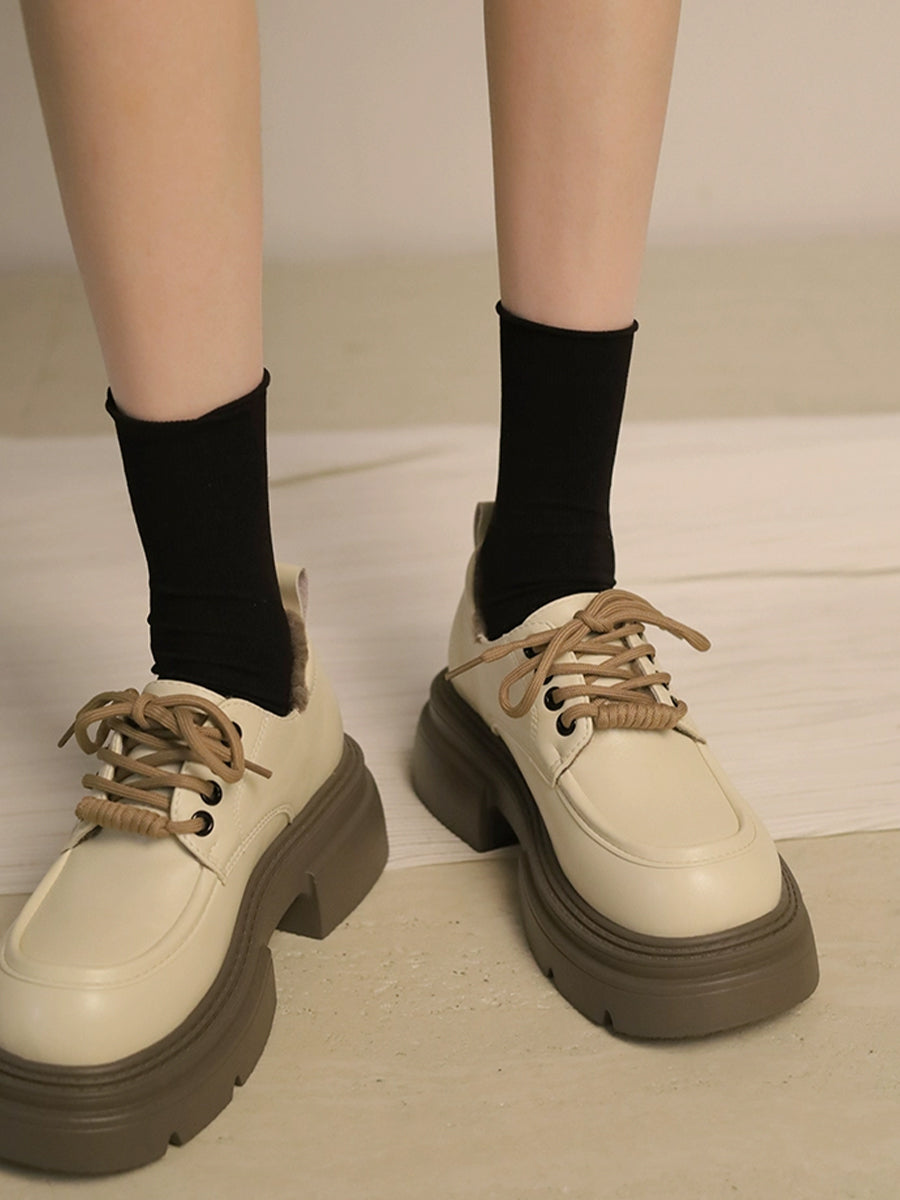 Chunky Heeled Lace-up Pumps