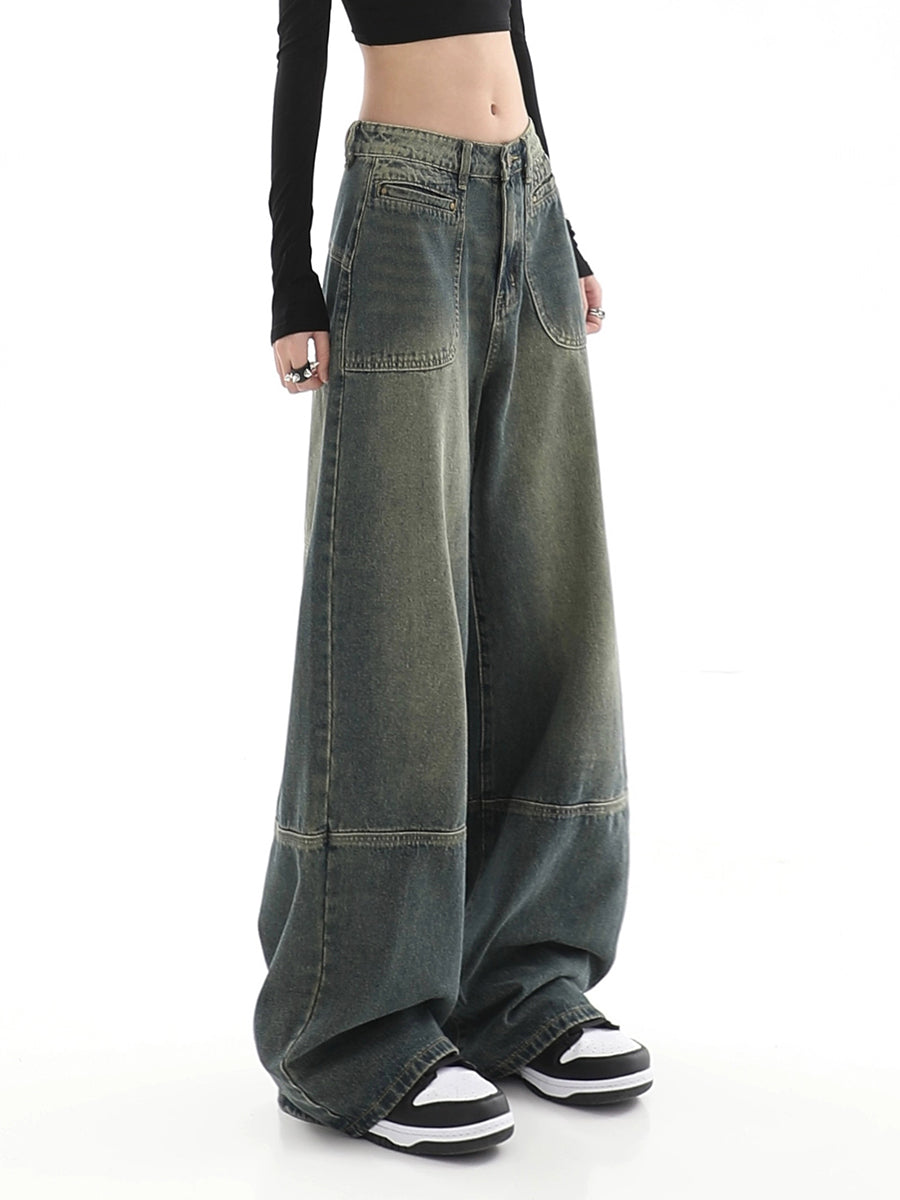 Vintage Relaxed Fit Grey Denim Jeans