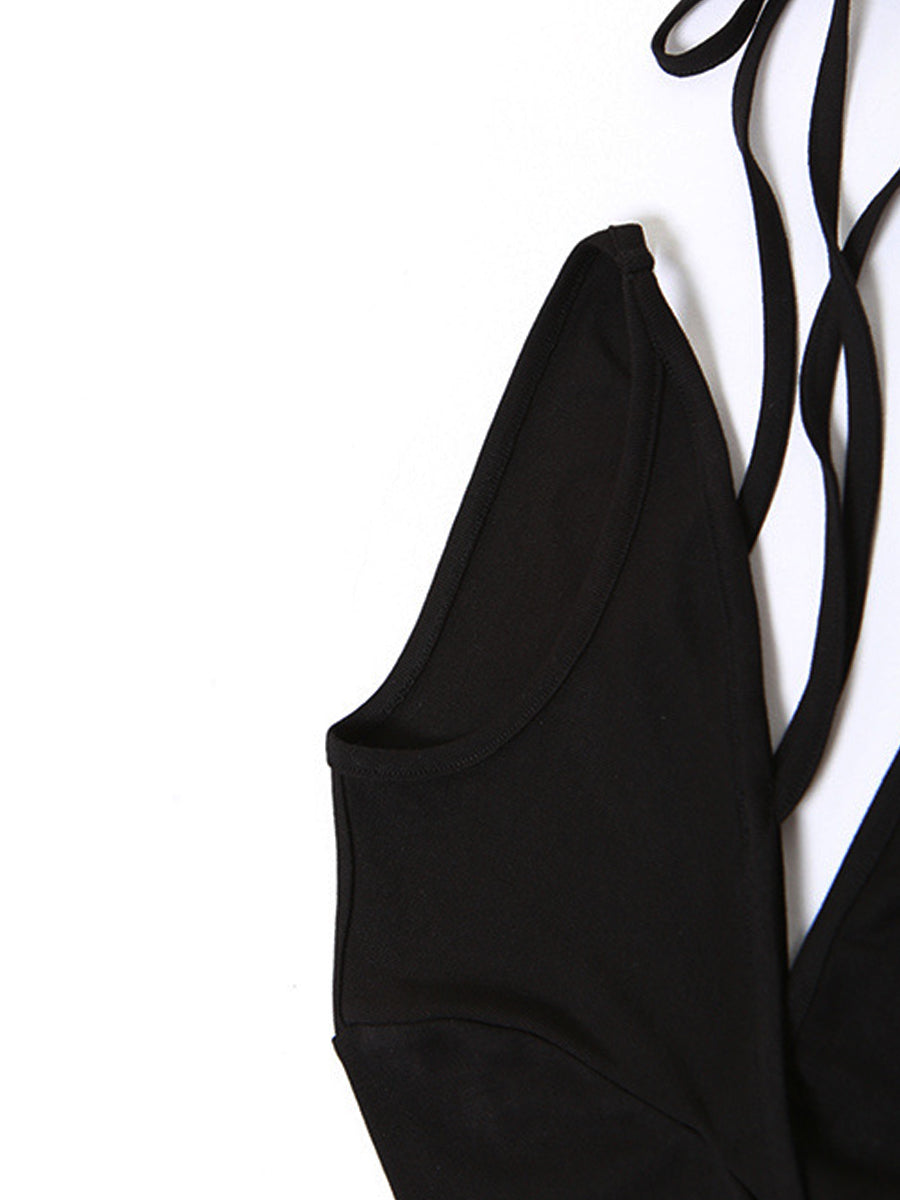 Irregular Neck Tie Top