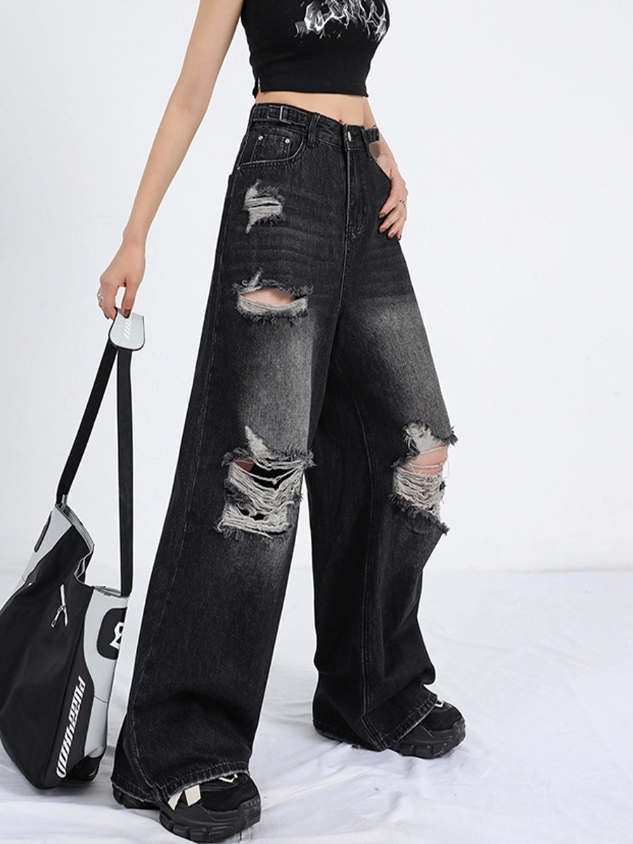 Black Denim High Waist Jeans