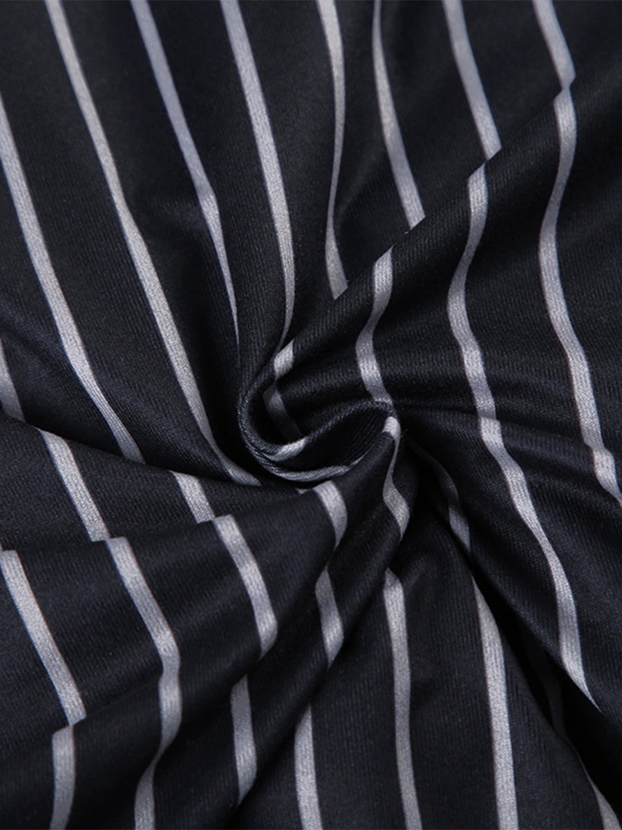 Black Striped Bow Tie Tank Top