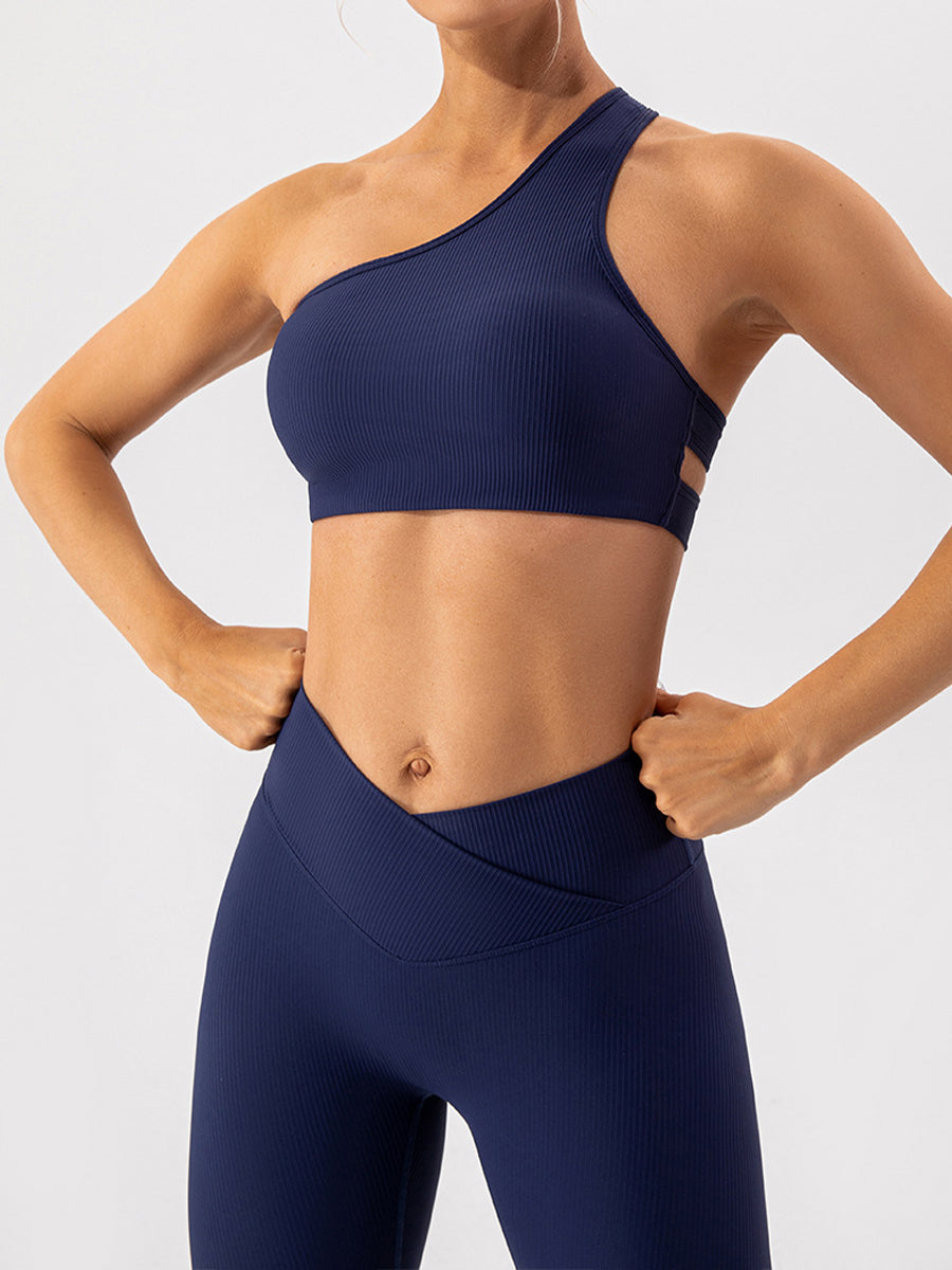 2pcs Sleeveless Halter Skin-Friendly Sports Set Workout Set Fitness Yoga Suit with Chest Pads