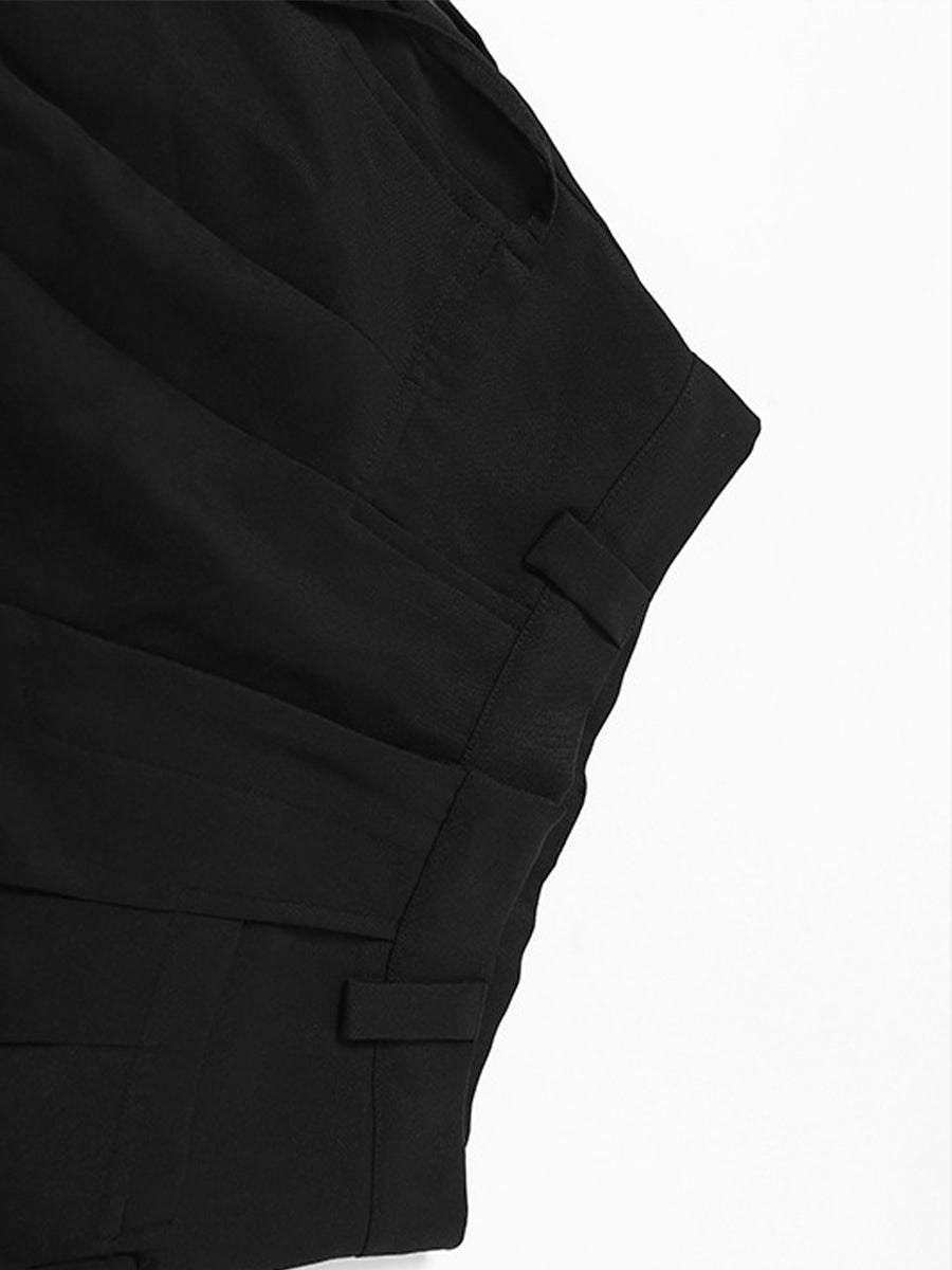 Lace-up Pockets Casual Pants