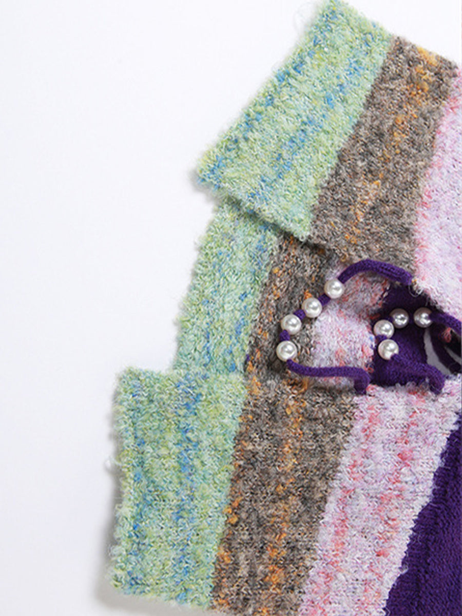 Colorful Pearl Knit Halter Top