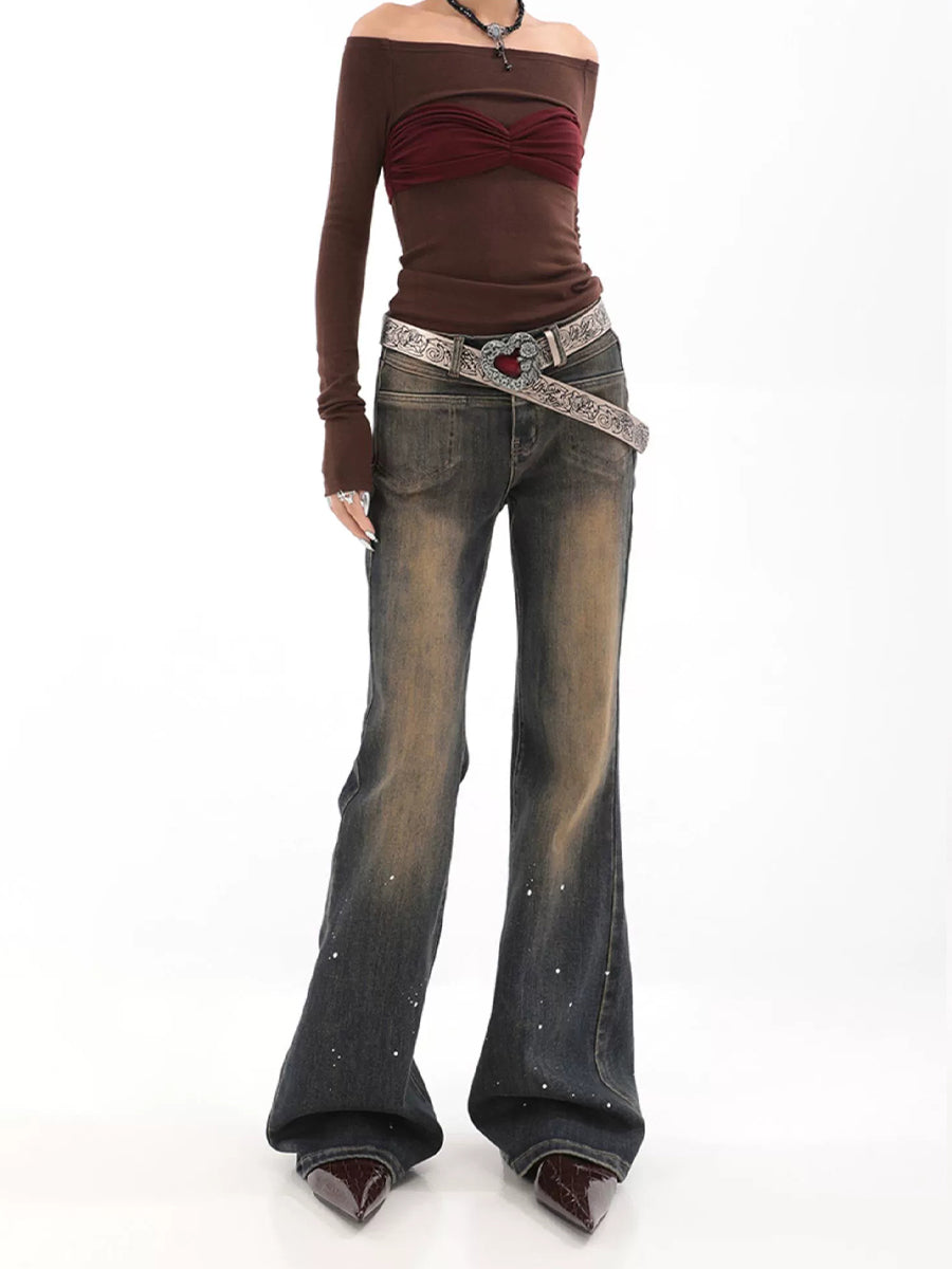 Vintage High Waisted Sexy Denim Flared Jeans