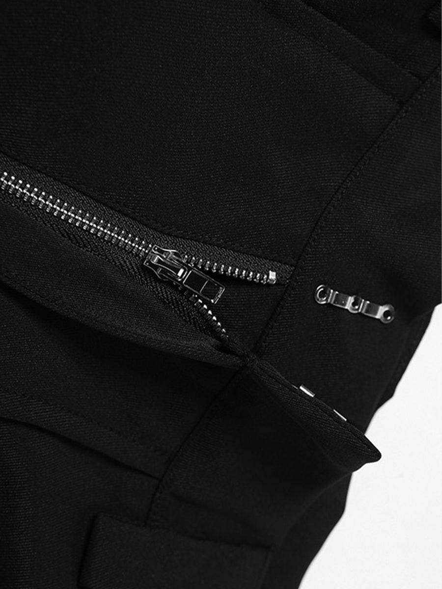 Lace-up Pockets Casual Pants