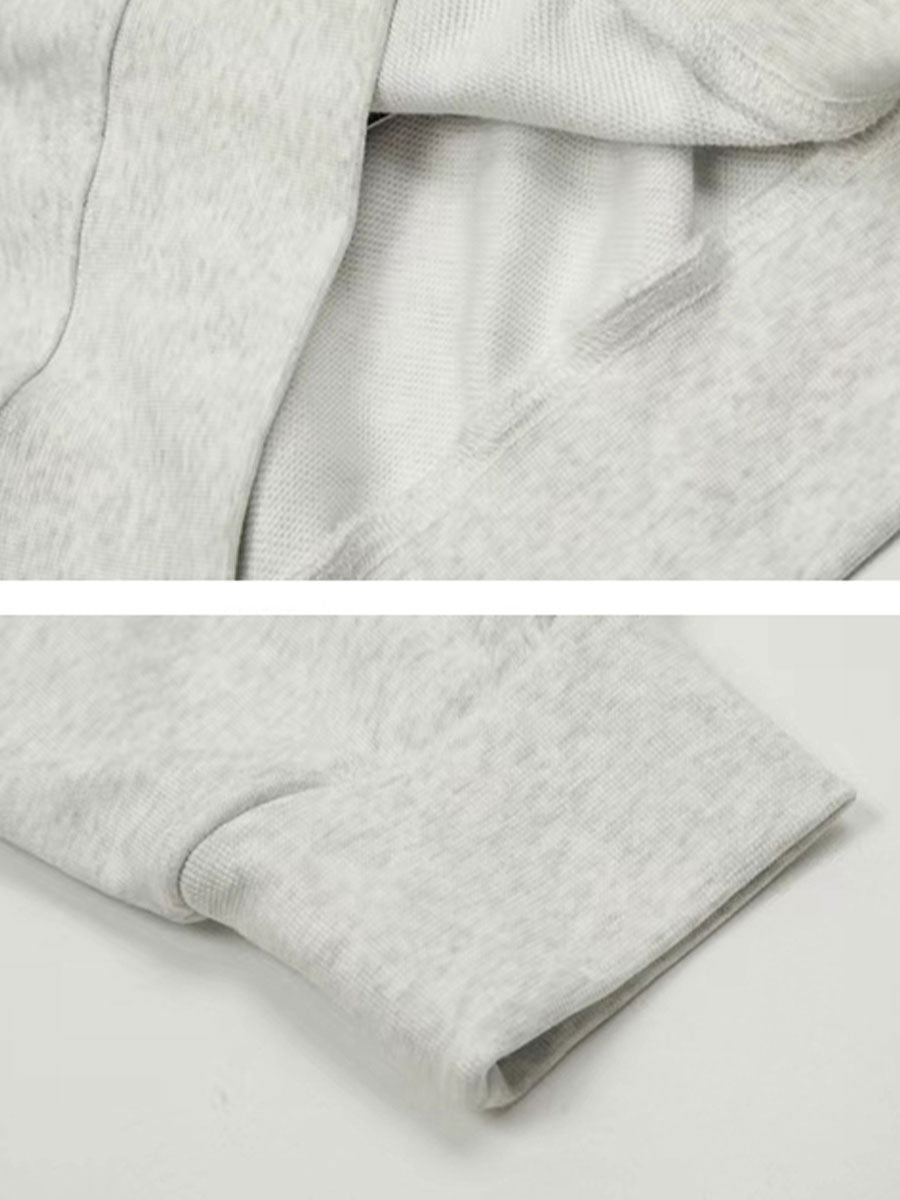 Vintage Slant Shoulder Large Neckline Sweatshirt Letter Loose Sporty Top