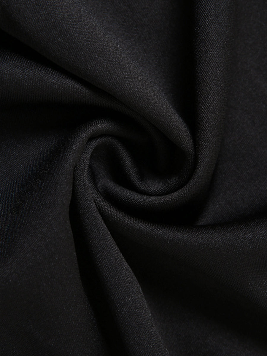 Black Slim Irregular Hem Midi Skirt