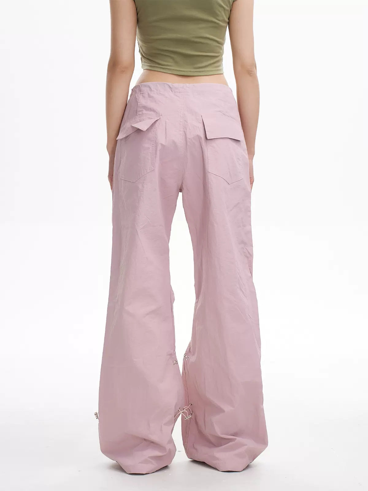 Casual Pink Loose Drawstring Sports Pants