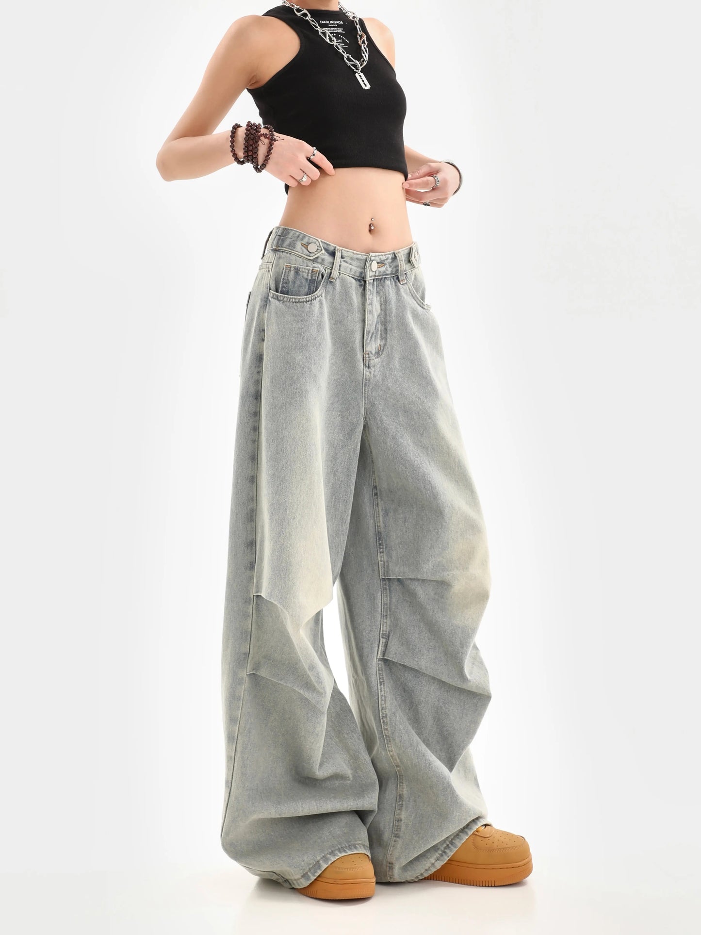 Vintage Loose High Waisted Wide Leg Pants Jeans