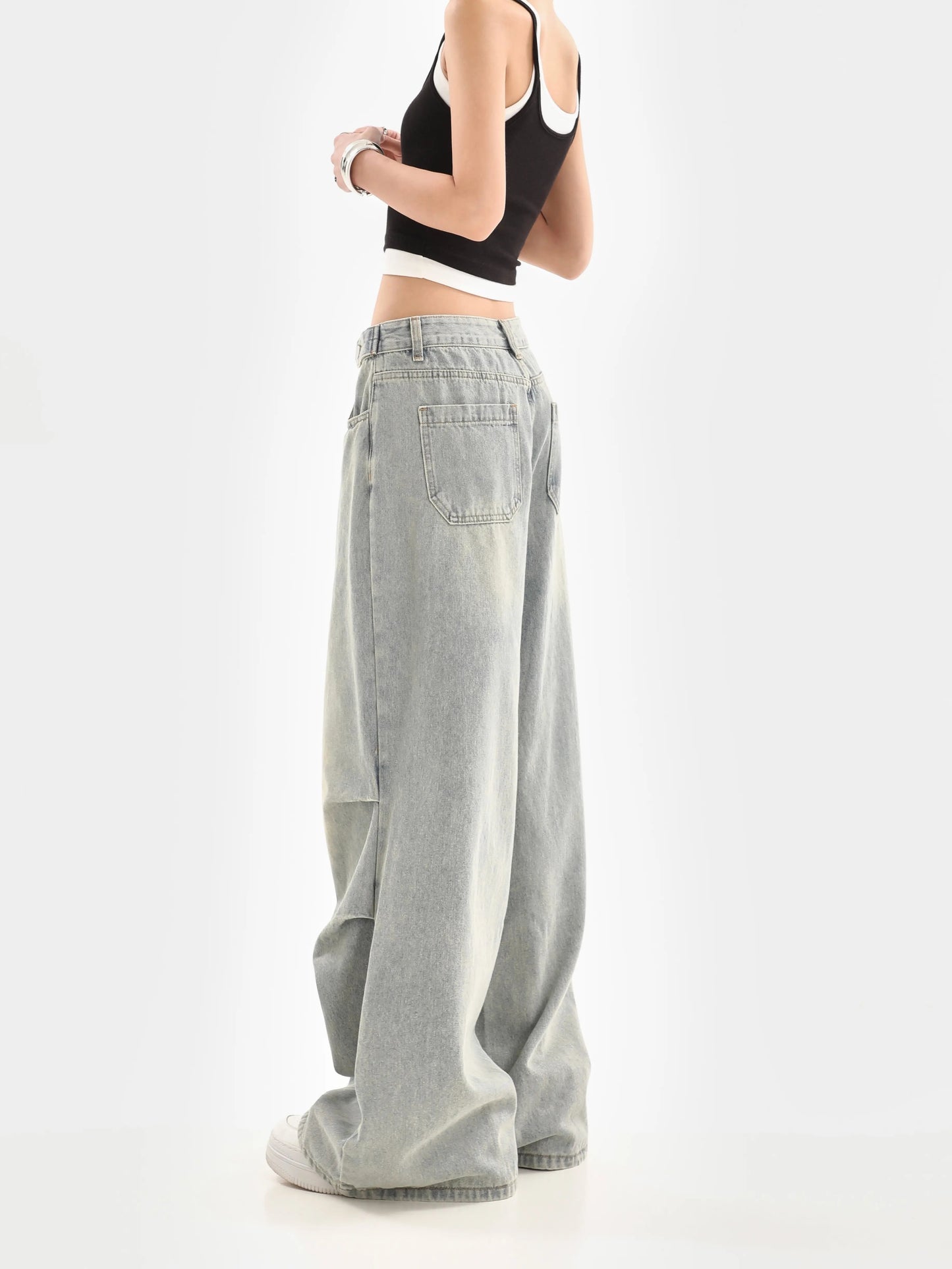 Vintage Loose High Waisted Wide Leg Pants Jeans