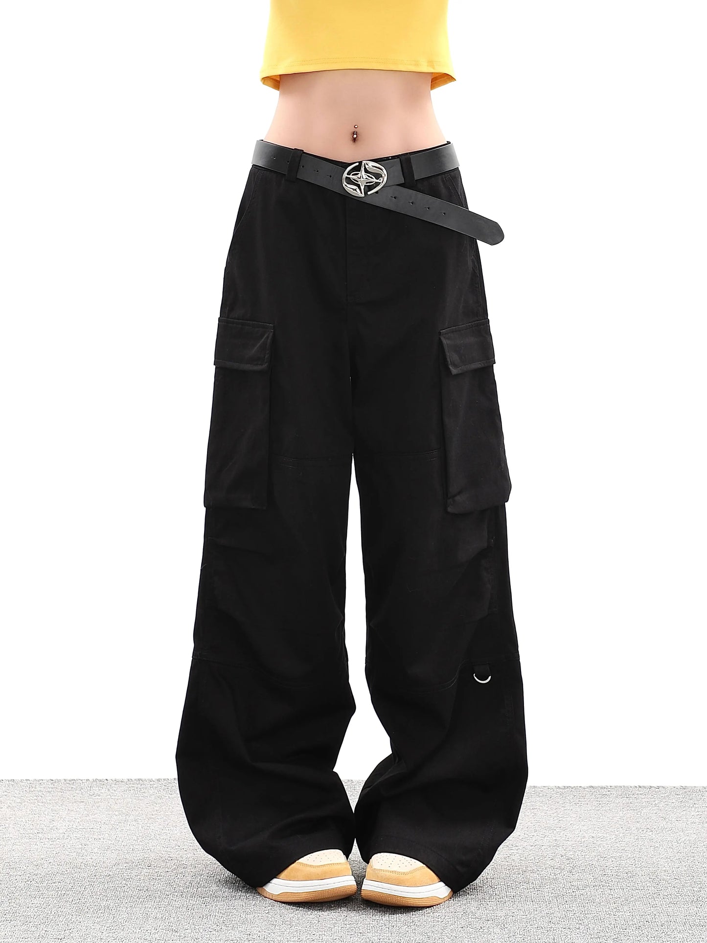 Hiphop Casual High Waist Straight Pants