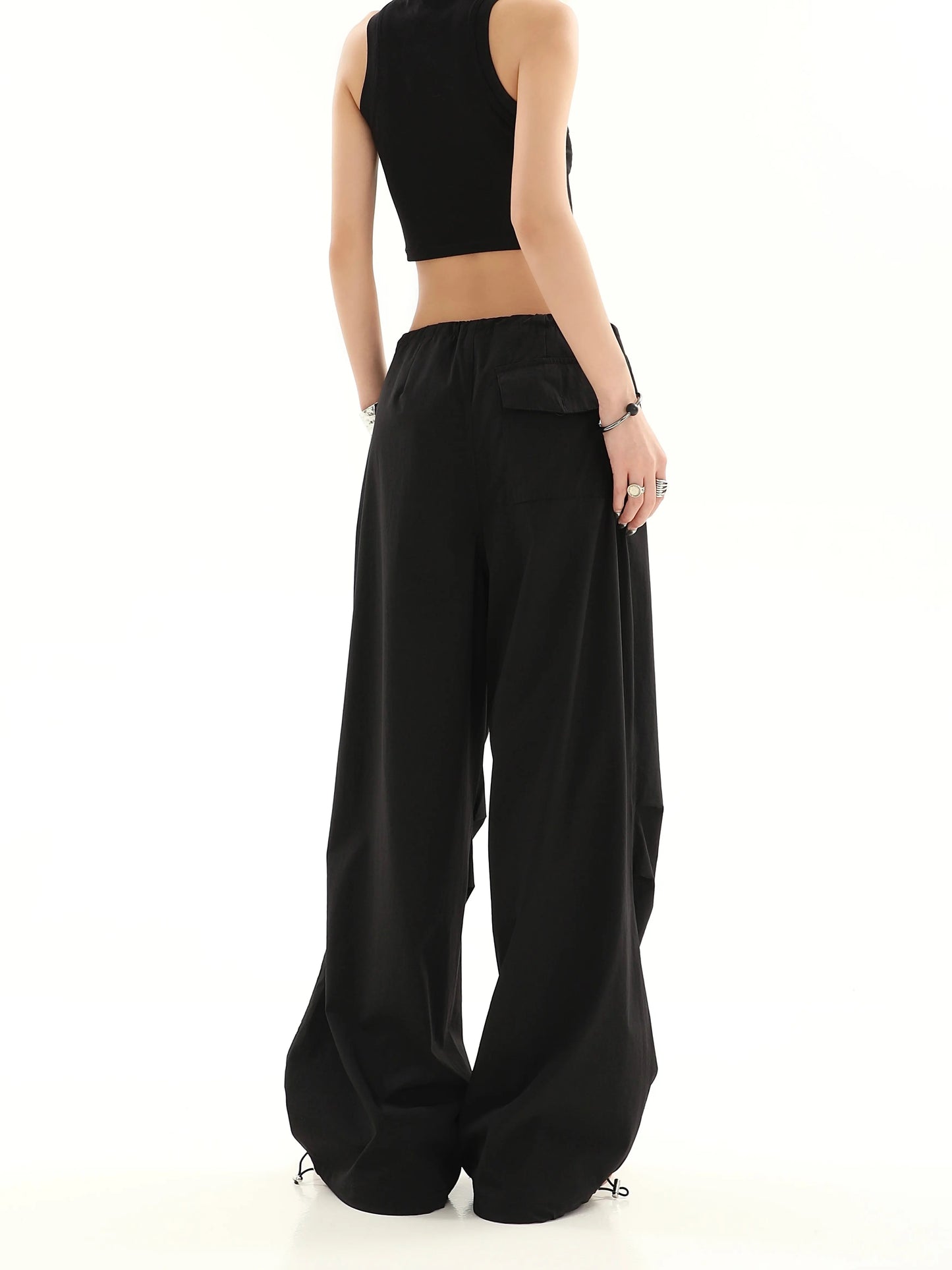 Summer Casual Loose High Waist Drawstring Pants
