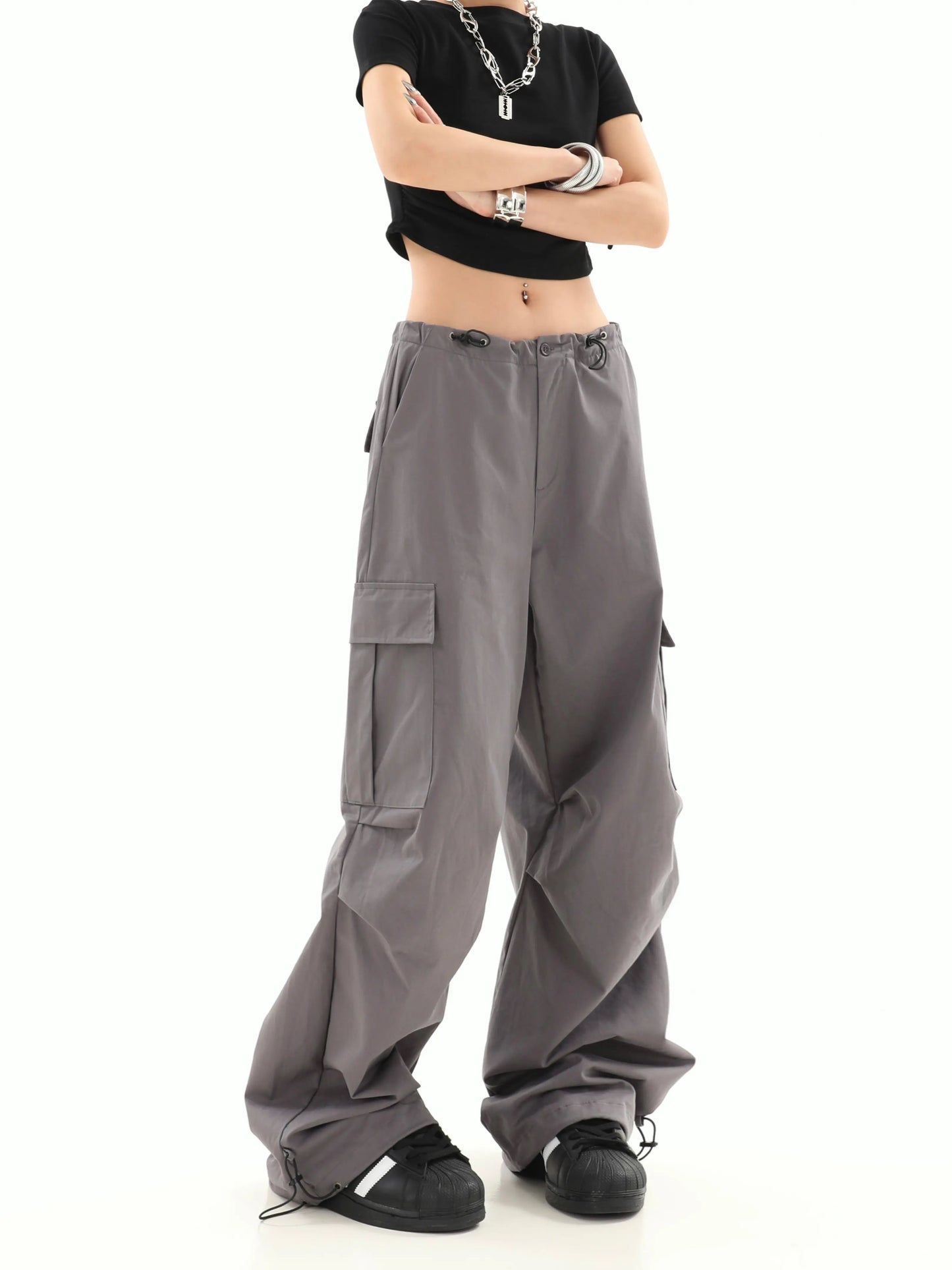 Loose Casual Drawstring Cargo Sweatpants