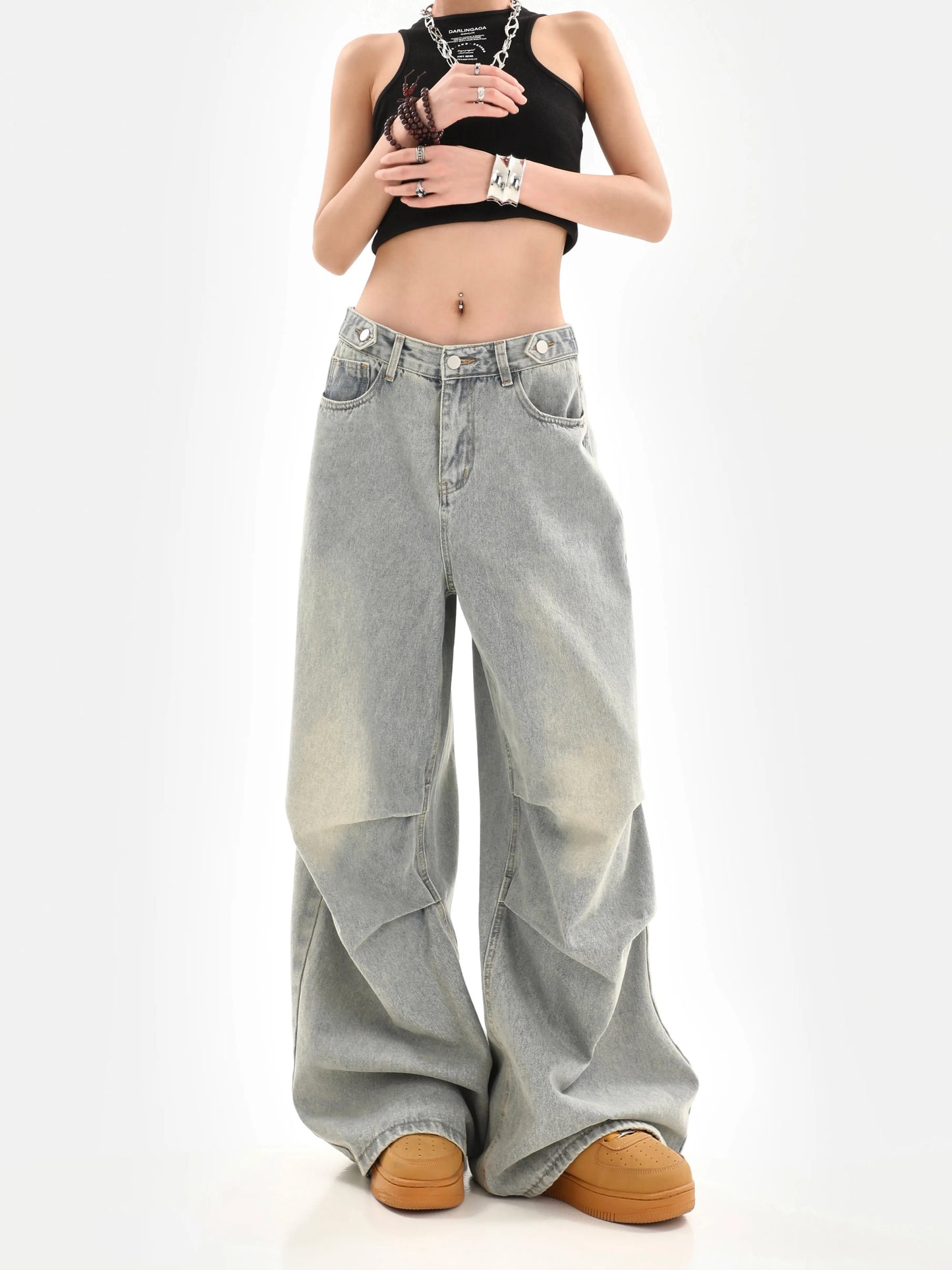 Vintage Loose High Waisted Wide Leg Pants Jeans
