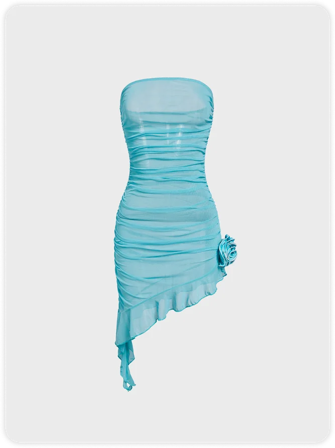 Y2K Wrinkle Mesh Party Dress Mini Dress