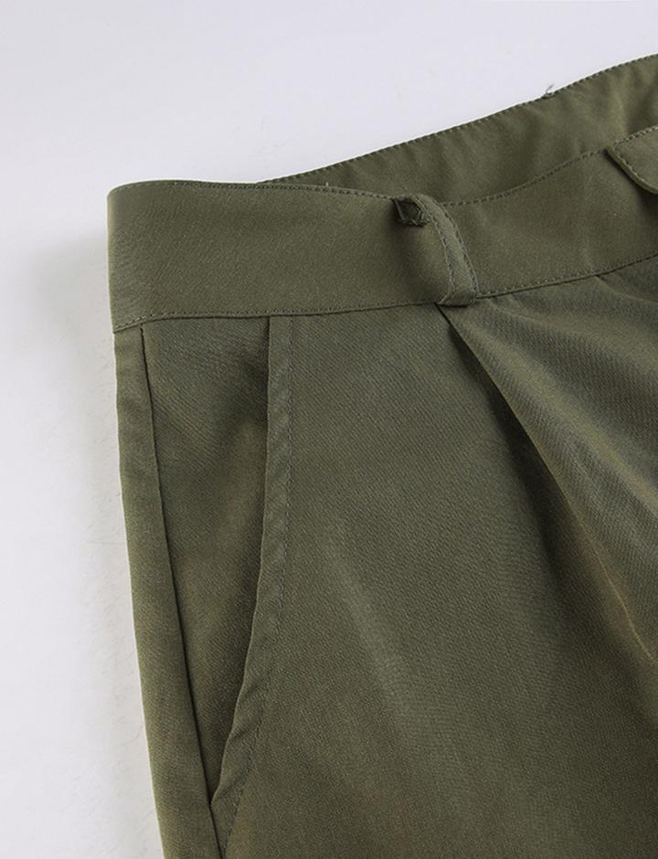 Solid Color Pocket Patched Cargo Pants