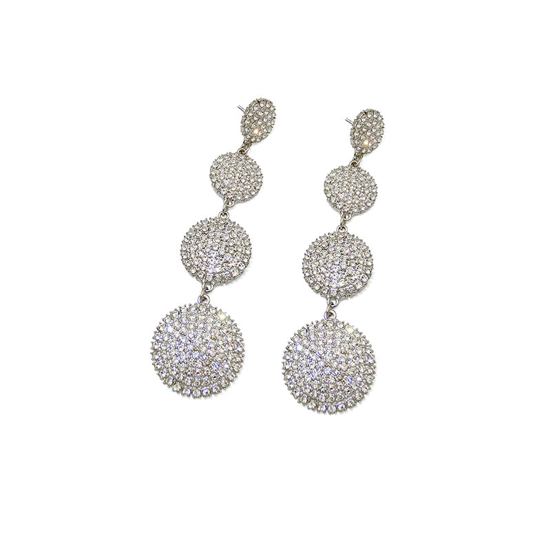 Bling-bling Rhinestone Disc Earrings