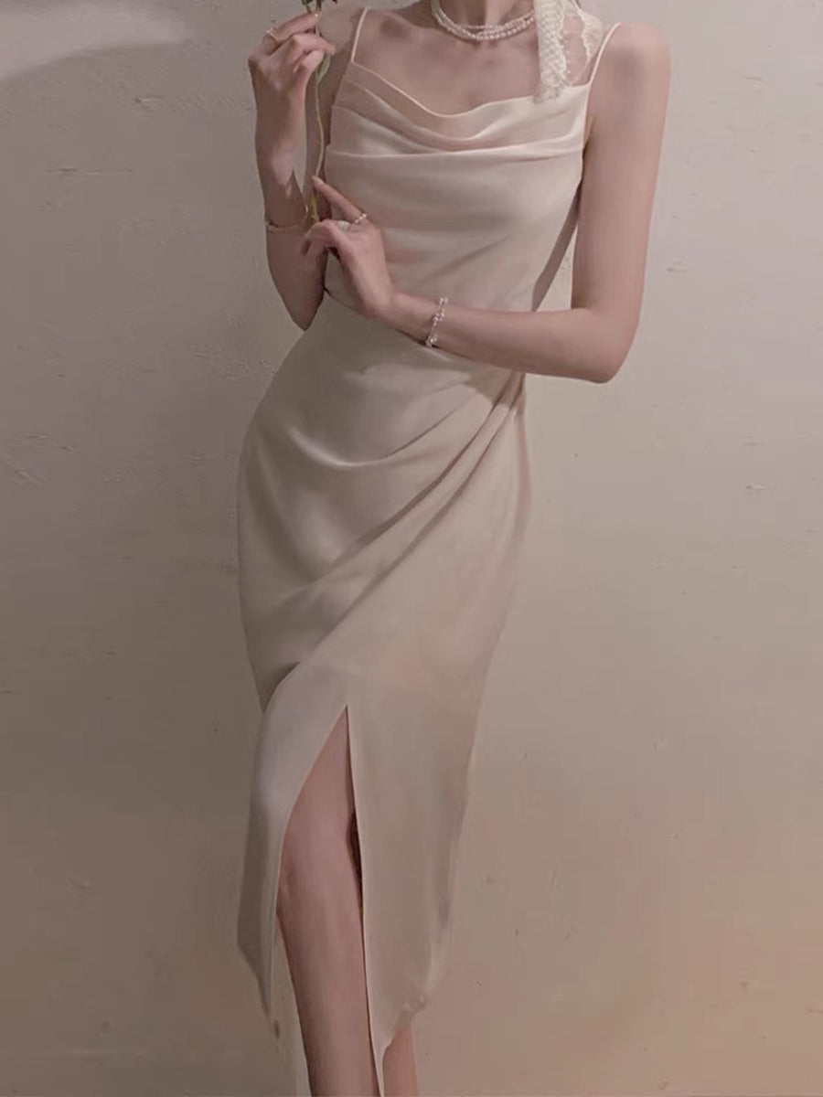 Satin Irregular Camisole Dress